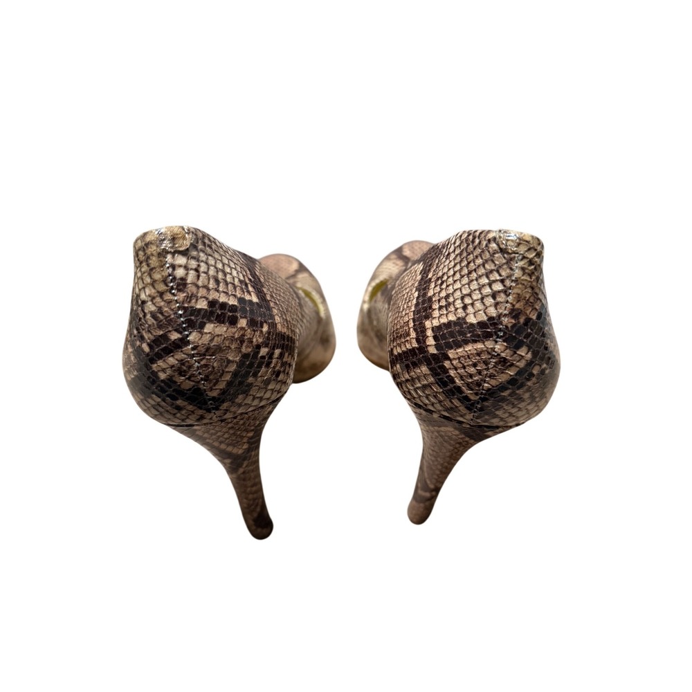 Jessica Simpson Snakeskin Print Almond Toe Stiletto Pumps Tan Brown 9M - Picture 3 of 5